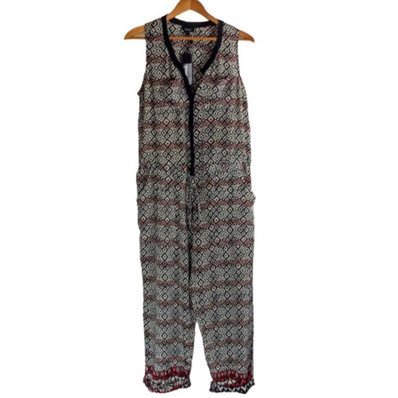 Tolani Pants - Tolani Geometric Print Silk Sleeveless Jumpsuit NWT